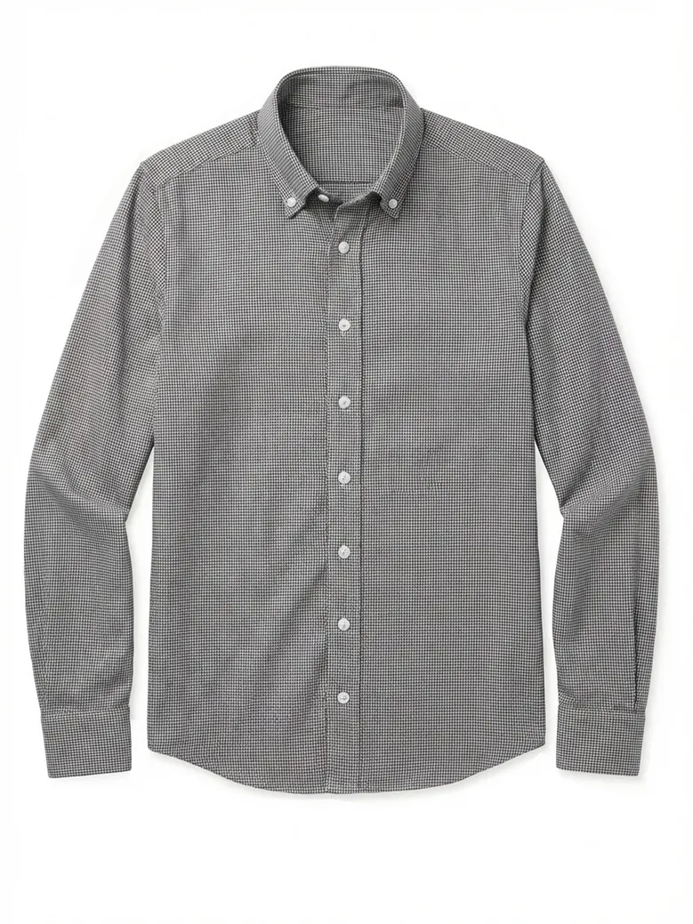 Easy-iron plain white poplin shirt