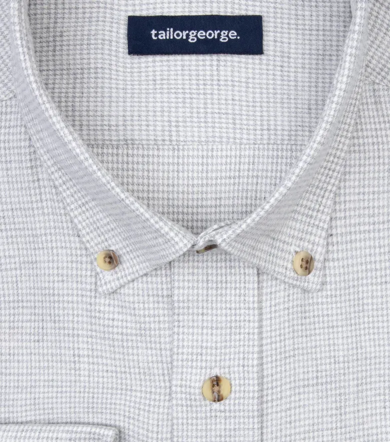 Easy-iron plain white poplin shirt