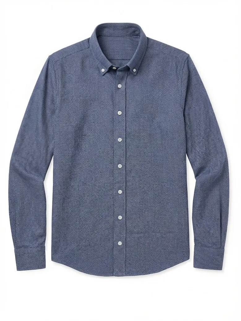 Easy-iron plain white poplin shirt