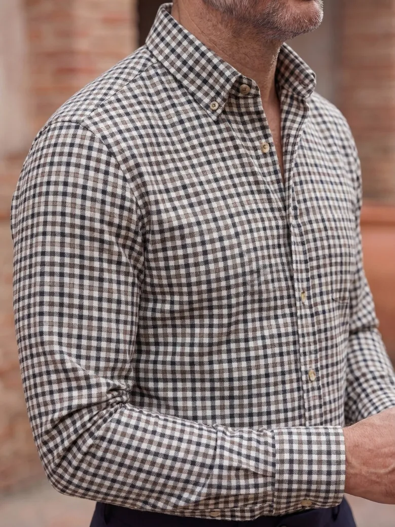 Easy-iron plain white poplin shirt