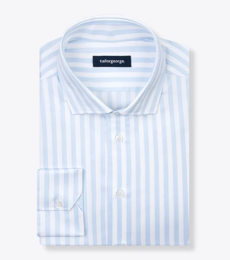 Easy-iron plain white poplin shirt