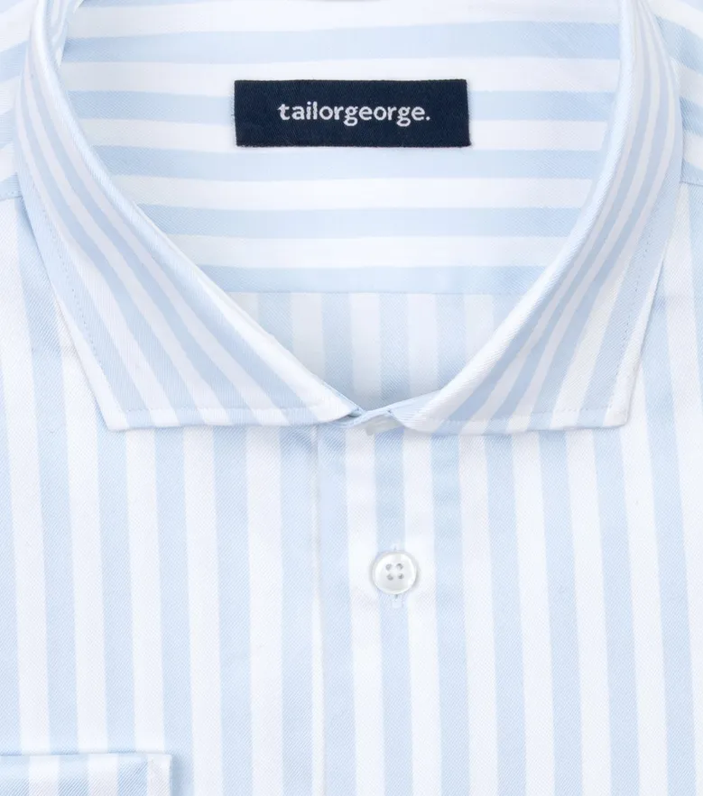 Easy-iron plain white poplin shirt