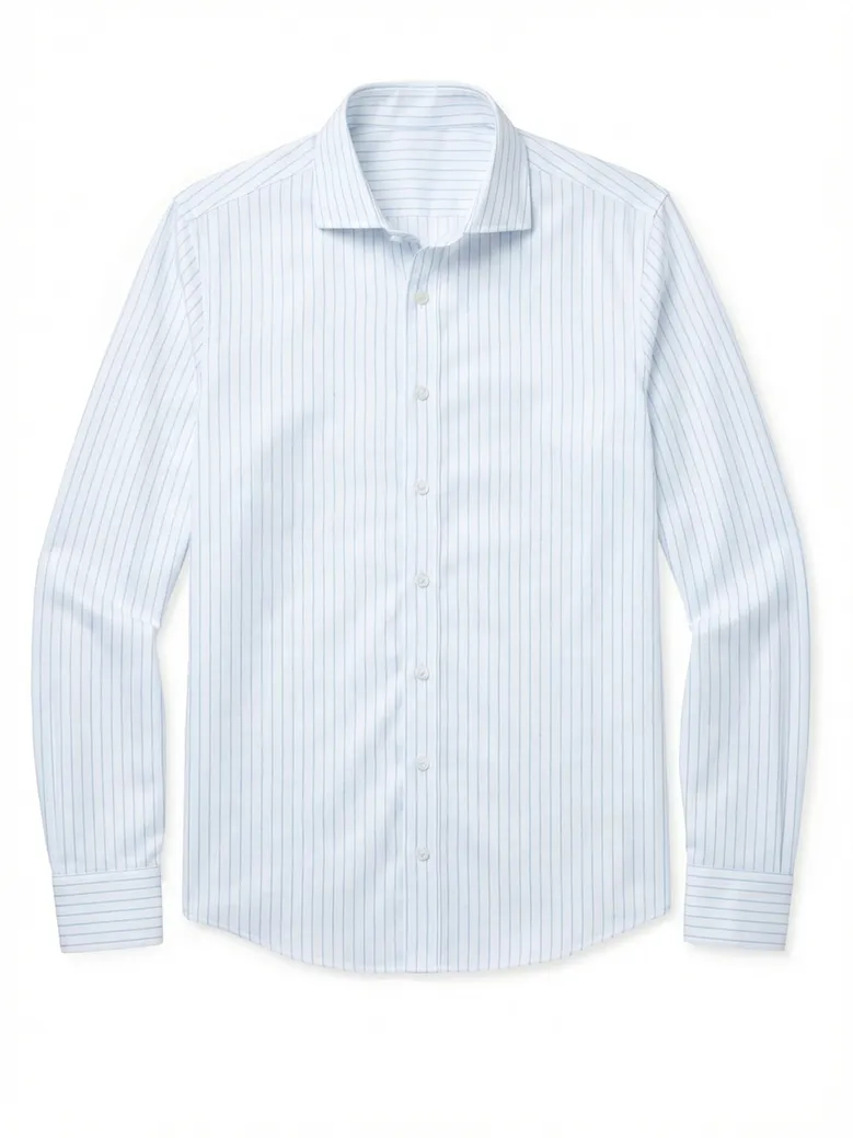 Easy-iron plain white poplin shirt