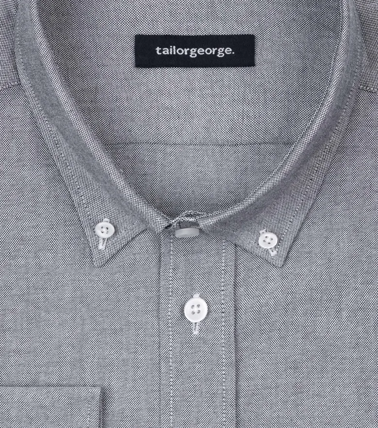 Easy-iron plain white poplin shirt