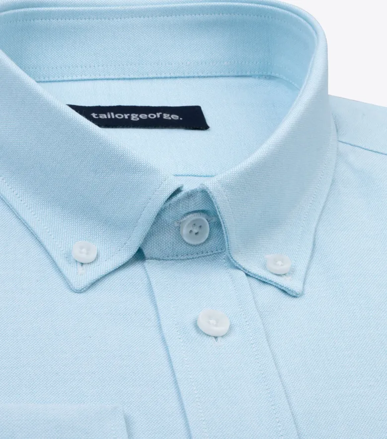 Easy-iron plain white poplin shirt
