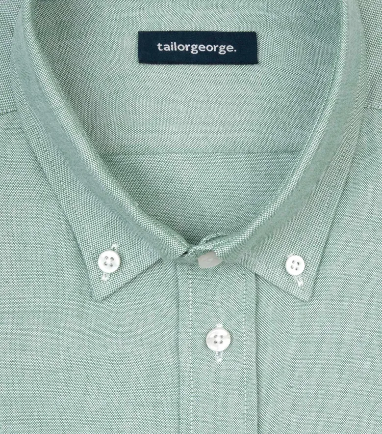 Easy-iron plain white poplin shirt