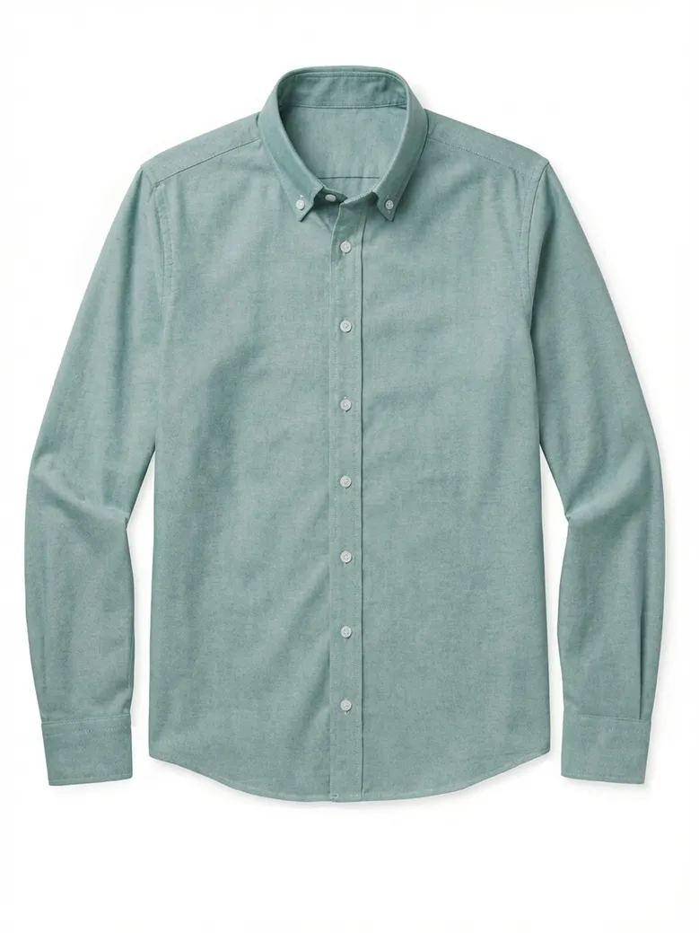 Easy-iron plain white poplin shirt