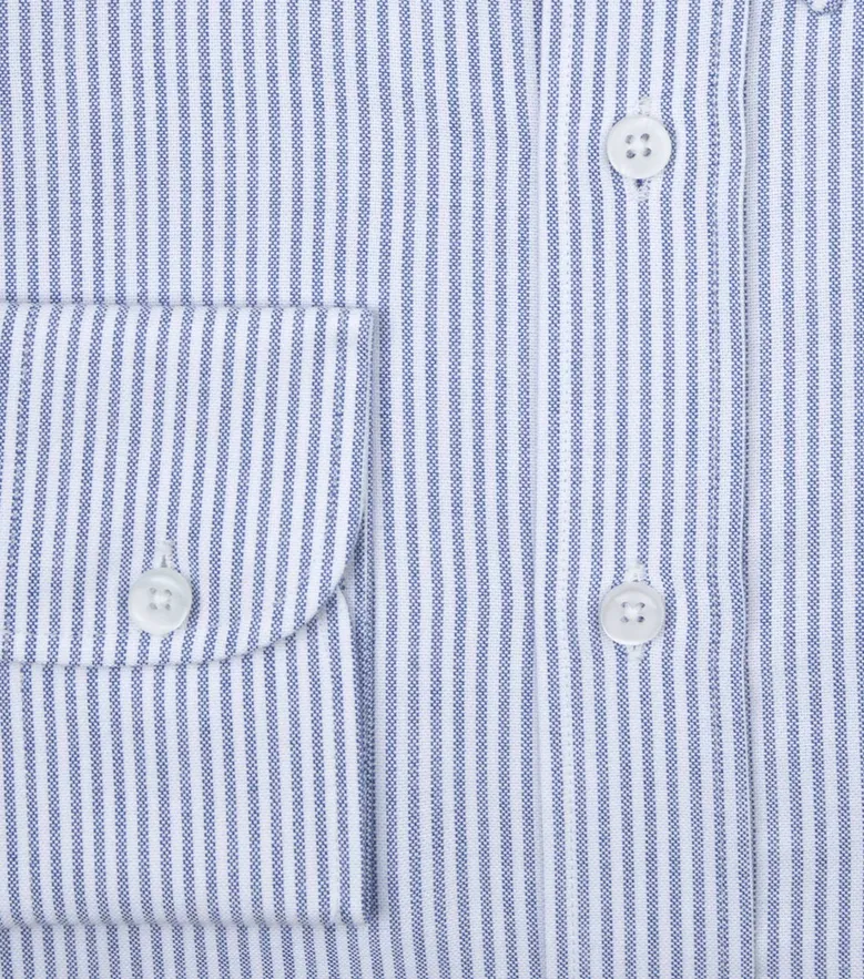 Easy-iron plain white poplin shirt