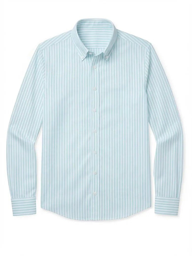 Easy-iron plain white poplin shirt