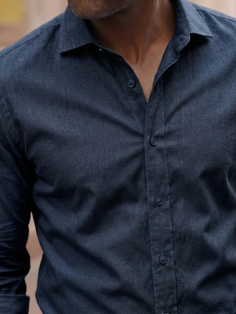 Easy-iron plain white poplin shirt