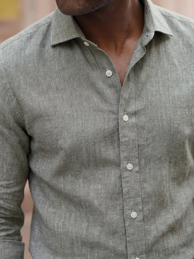 Easy-iron plain white poplin shirt