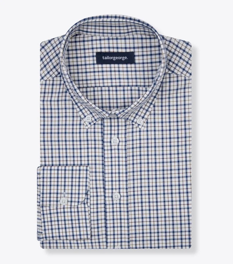 Easy-iron plain white poplin shirt
