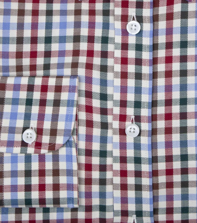 Easy-iron plain white poplin shirt
