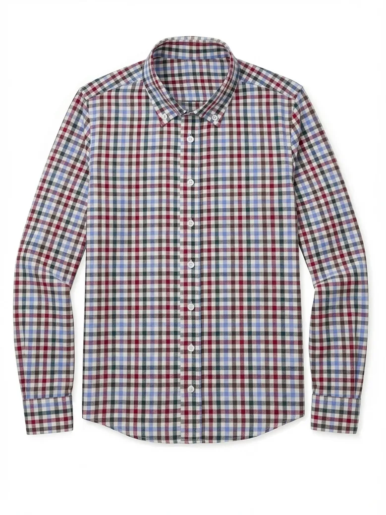 Easy-iron plain white poplin shirt