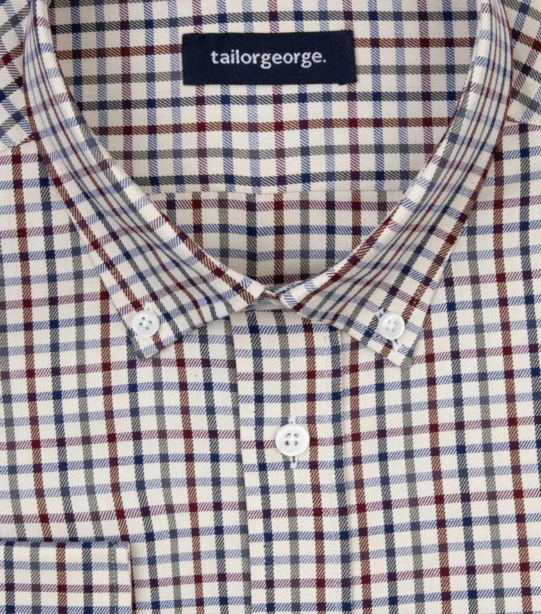 Easy-iron plain white poplin shirt