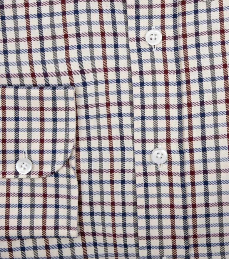 Easy-iron plain white poplin shirt