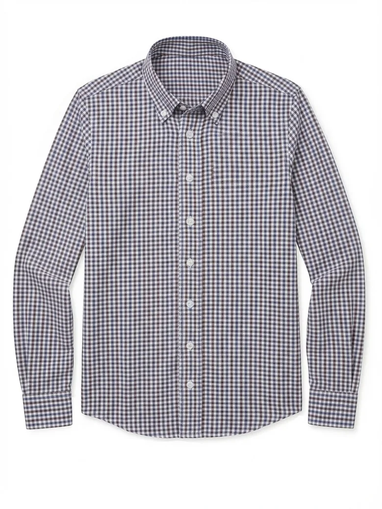 Easy-iron plain white poplin shirt