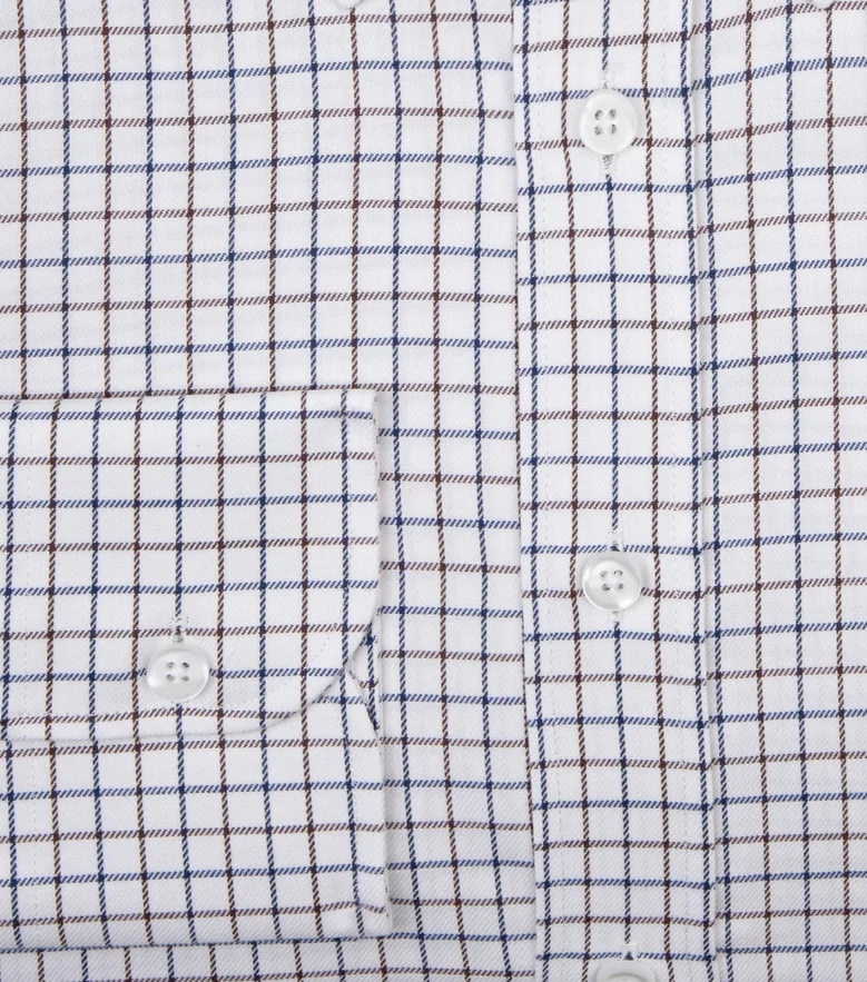 Easy-iron plain white poplin shirt