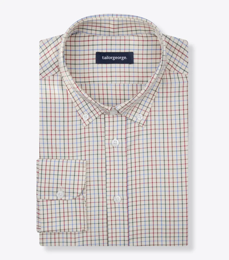 Easy-iron plain white poplin shirt