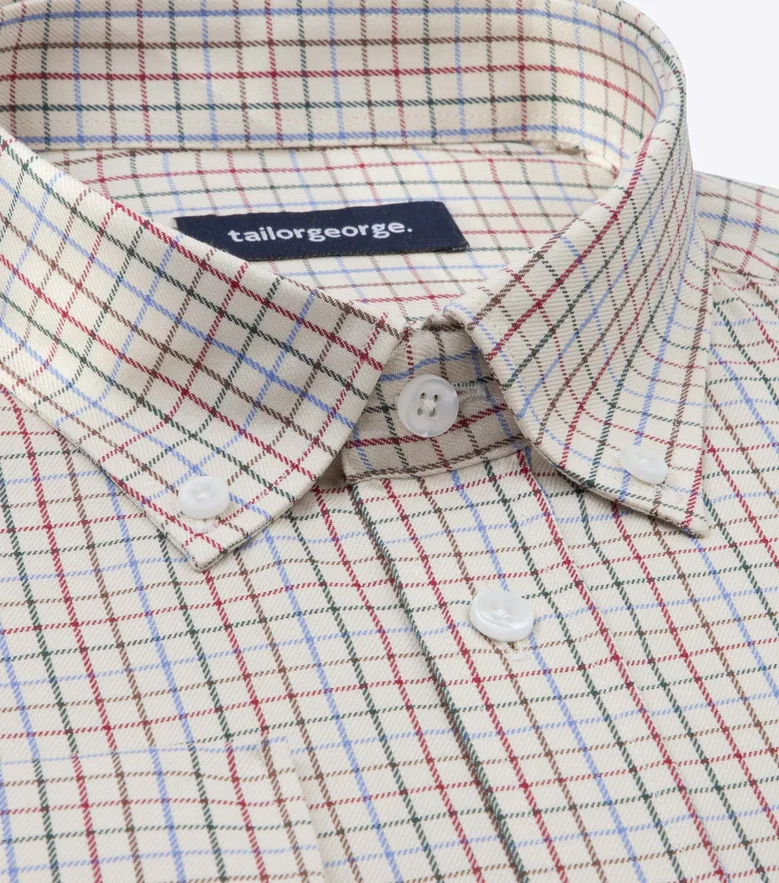 Easy-iron plain white poplin shirt