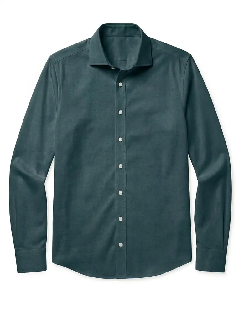 Easy-iron plain white poplin shirt