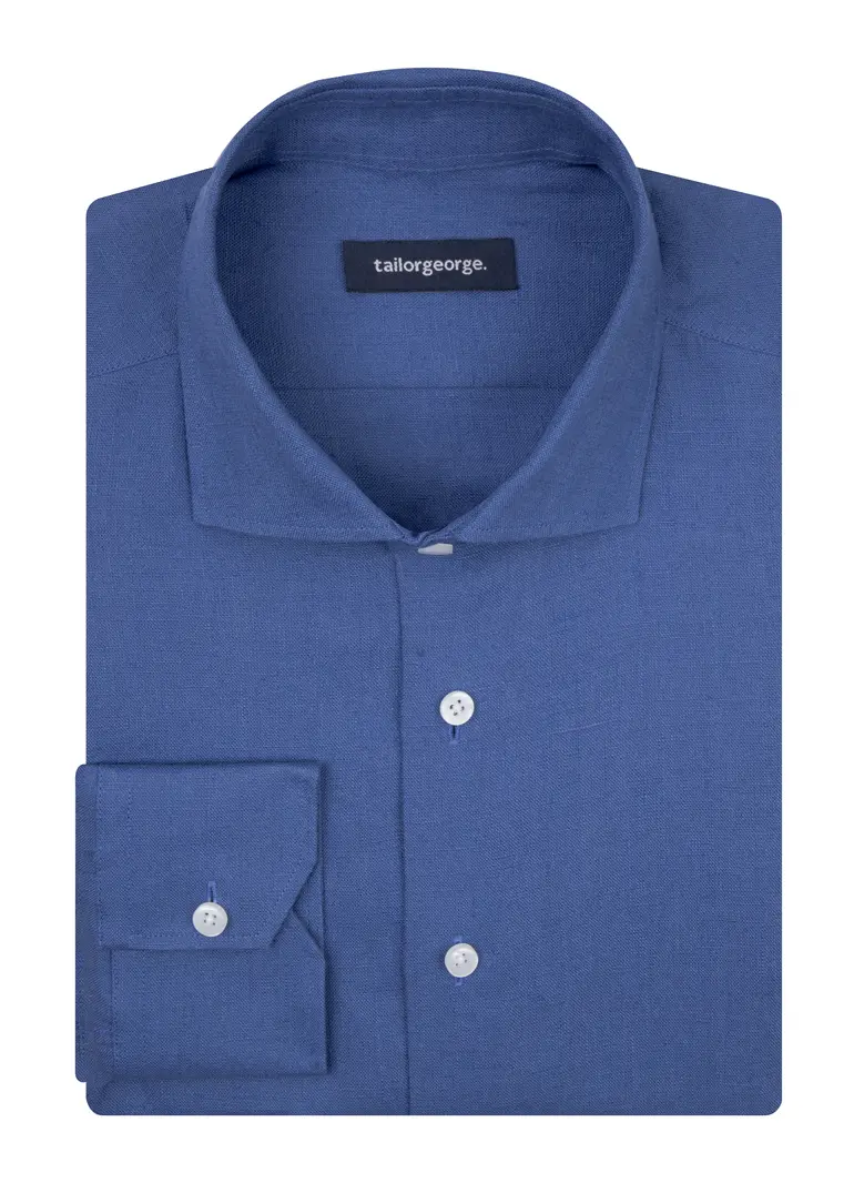 Easy-iron plain white poplin shirt