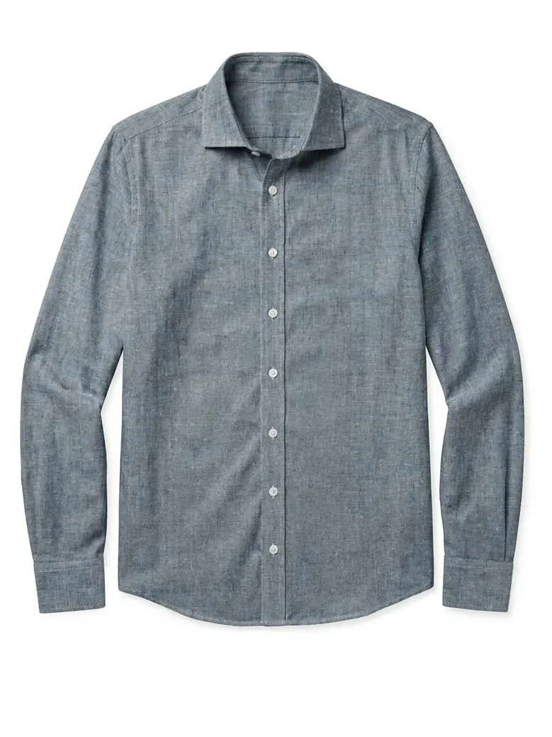 Easy-iron plain white poplin shirt