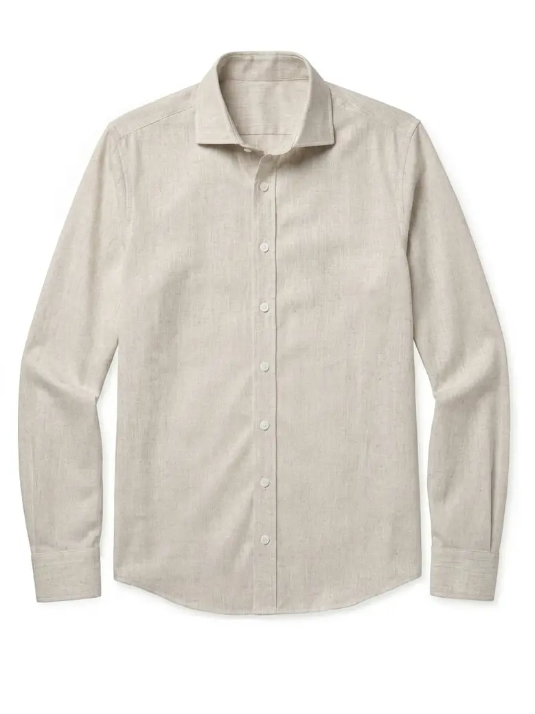 Easy-iron plain white poplin shirt