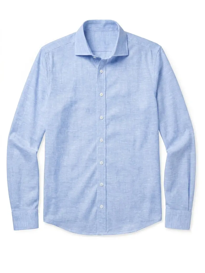 Easy-iron plain white poplin shirt