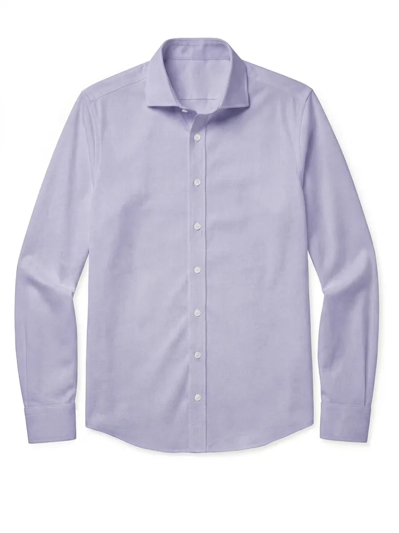 Easy-iron plain white poplin shirt