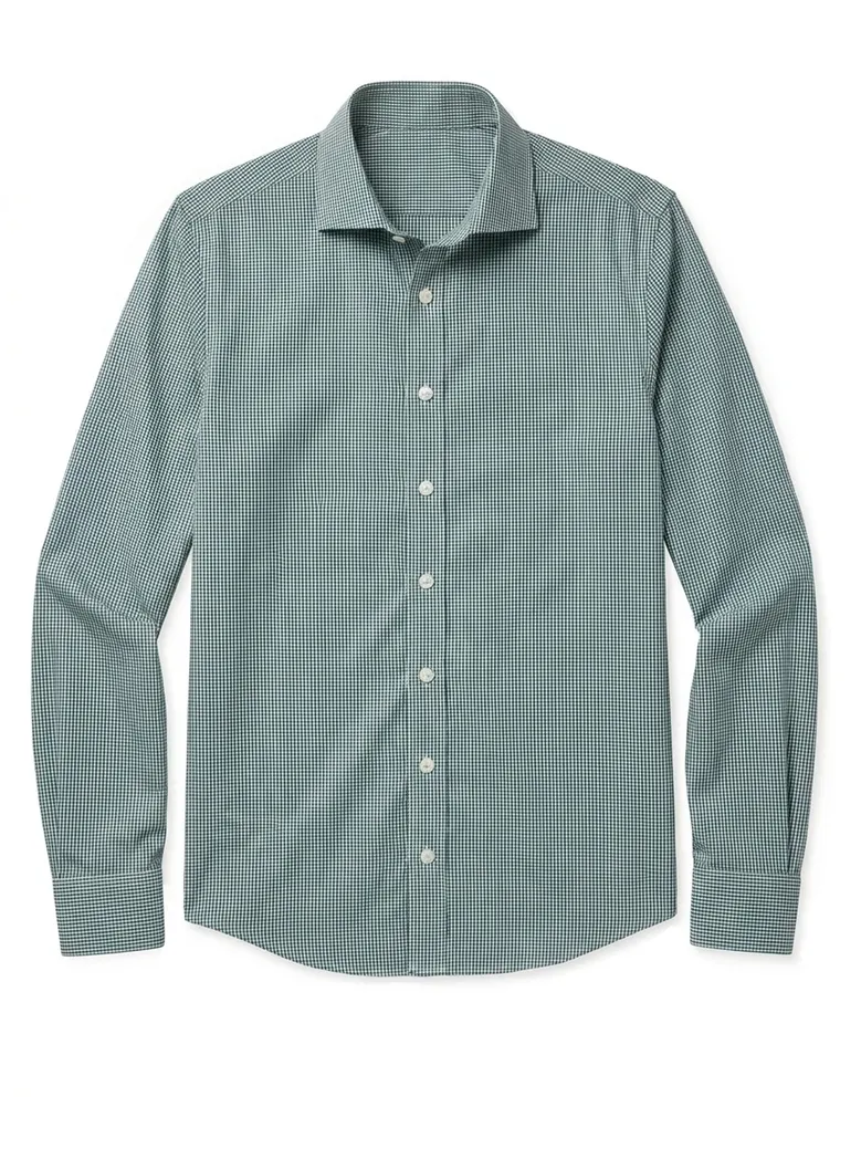 Easy-iron plain white poplin shirt