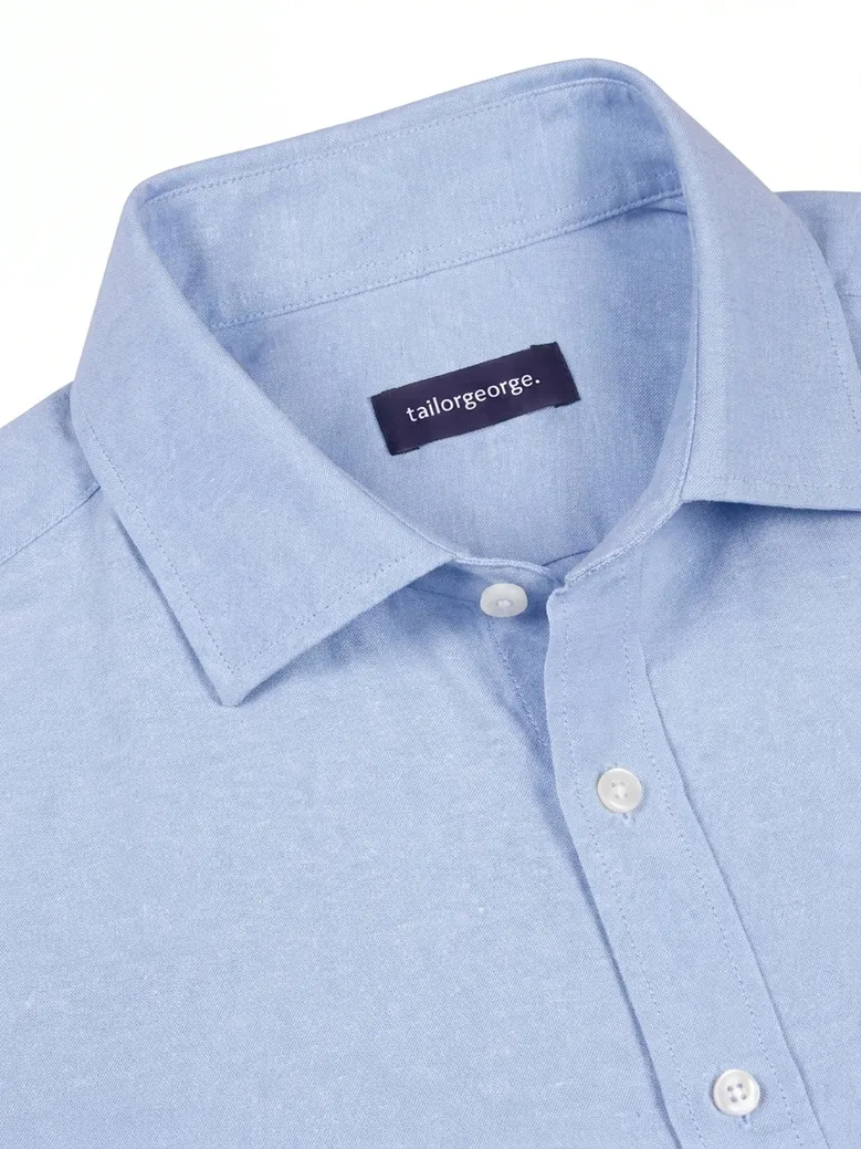 Easy-iron plain white poplin shirt