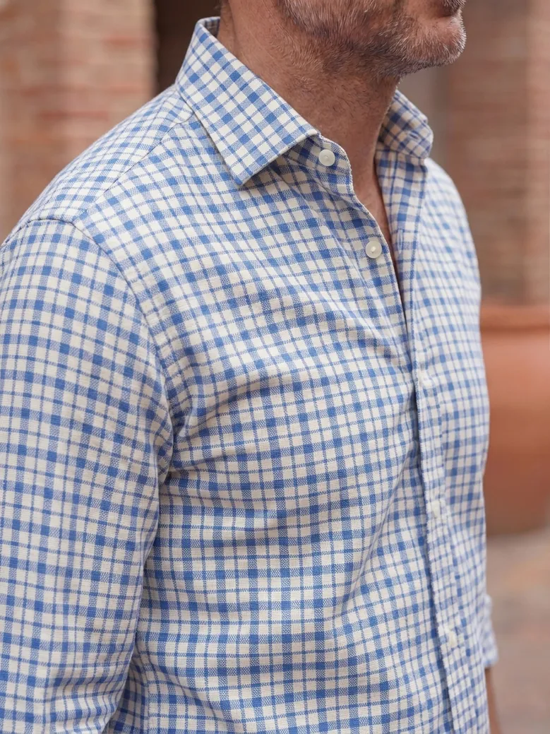 Easy-iron plain white poplin shirt