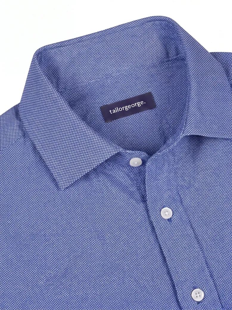 Easy-iron plain white poplin shirt