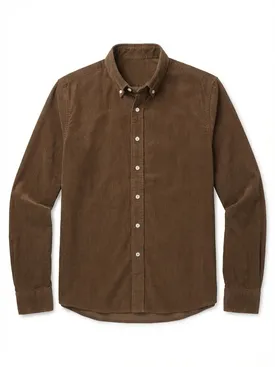 Plain brown corduroy shirt