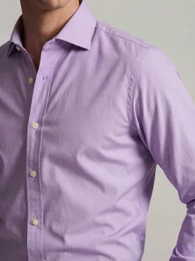 Plain purple poplin shirt