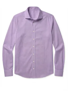Plain purple poplin shirt