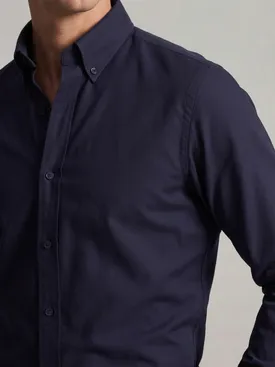 Navy blue plain heavyweight American Oxford shirt