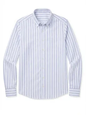 Heavyweight American Oxford shirt with sky blue stripes