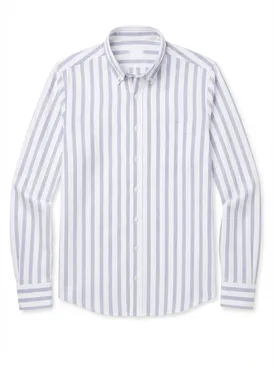 Heavyweight American Oxford shirt with blue stripes