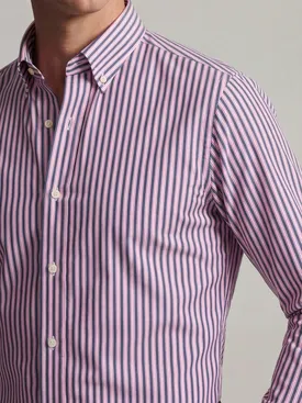 Blue striped poplin shirt