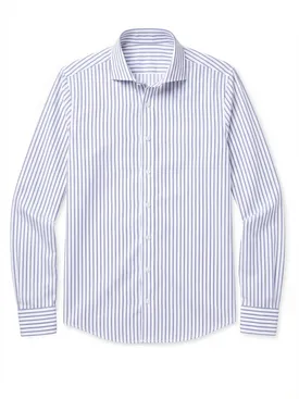 Blue striped end-on-end shirt