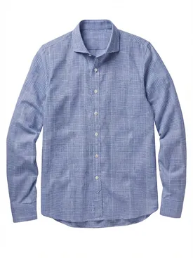 Blue checked linen shirt