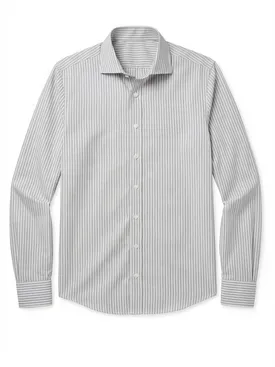 Light gray striped poplin shirt