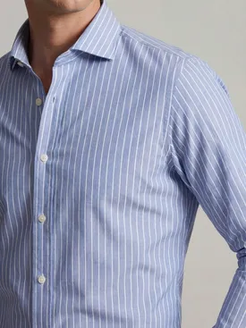 Faded blue striped poplin shirt