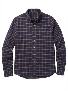 Navy blue plaid thick flannel shirt