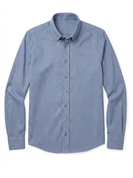 Blue mini-plaid flannel shirt