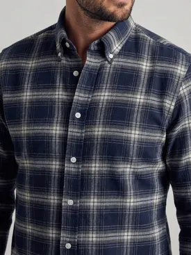 Blue tartan thick flannel shirt