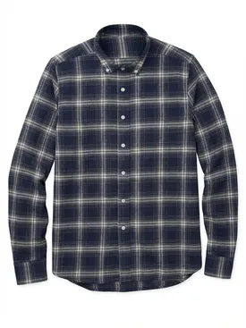 Blue tartan thick flannel shirt