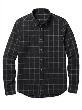 Dark grey plaid flannel shirt